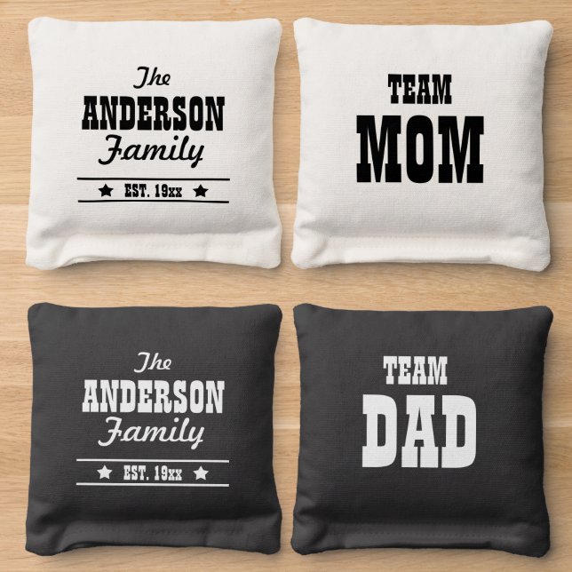 Personalized Family Fun Cornhole Bags (Wood)