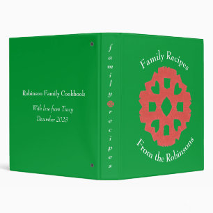 Personalized Family Gift Cookbook Binder