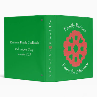 Personalized Family Gift Cookbook Binder