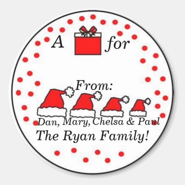 Personalized Family Gift Sticker (Front)