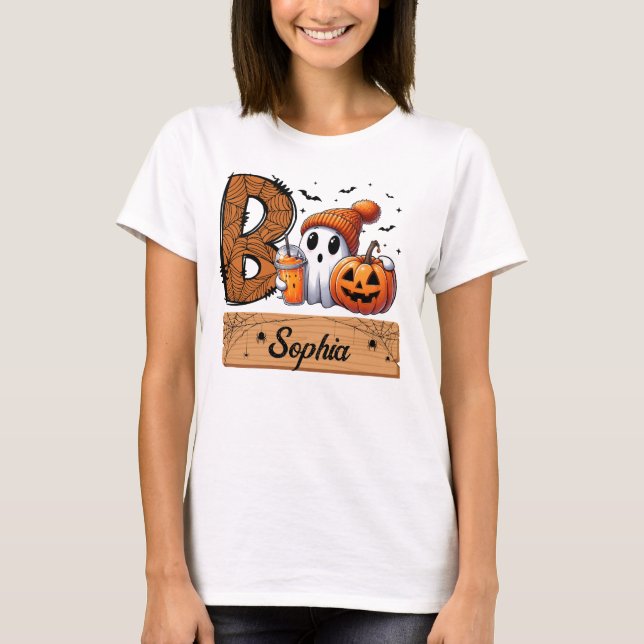 Personalized Family Halloween Ghost Boo Crew T-Shirt (Front)