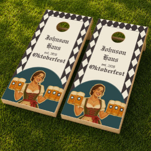 Personalized Family Haus Oktoberfest Bavarian Cornhole Set