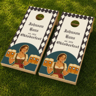 Personalized Family Haus Oktoberfest Bavarian Cornhole Set