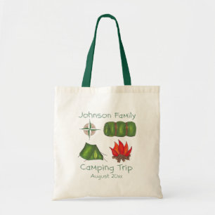 Personalized Family Hike Camp Camping Trip Tote Bag