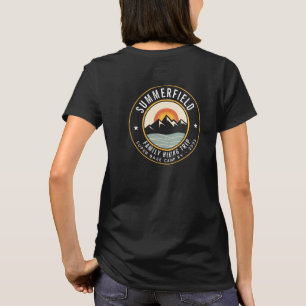 Personalized Family Hiking Sunset Mountains Retro T-Shirt