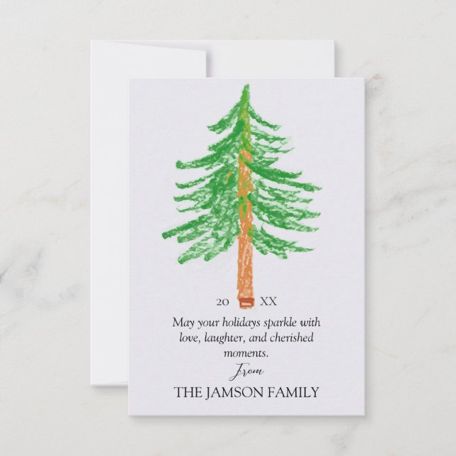 Personalized Family Holiday Card Christmas Tree (Front)