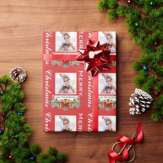 Personalized Family Holiday Photo Wrapping Paper (Holiday Gift)