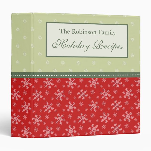 Personalized Family Holiday Recipe Binder (Front/Spine)