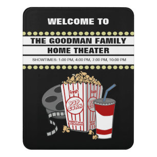 Personalized Family Home Movie Theater Custom Door Sign