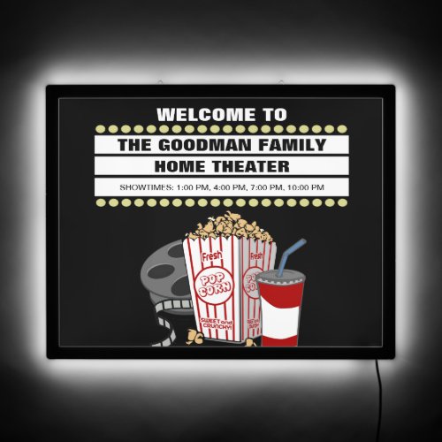  Personalized Family Home Movie Theater Custom LED Sign
