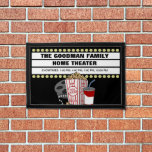 Personalized Family Home Movie Theater Customized Pennant<br><div class="desc">This fun pennant is perfect for your family home theater! This design features a movie film reel,  popcorn,  soda and a custom movie marquee on a black background. Easily personalize the movie marquee with a name or other text.</div>