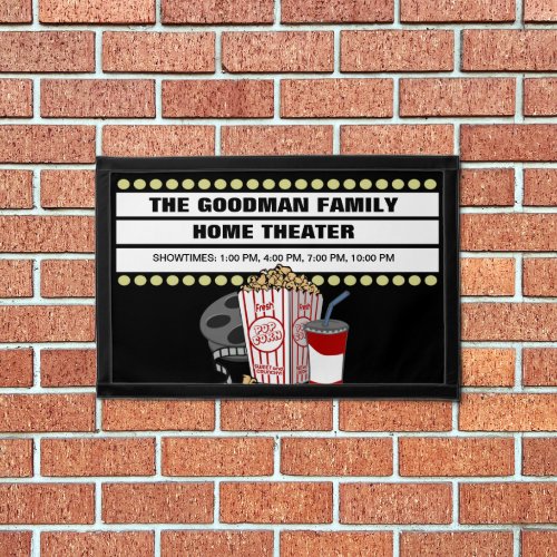 Personalized Family Home Movie Theater Customized Pennant