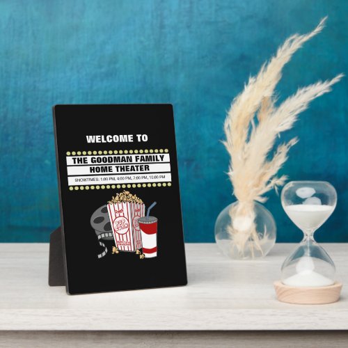 Personalized Family Home Movie Theater Plaque