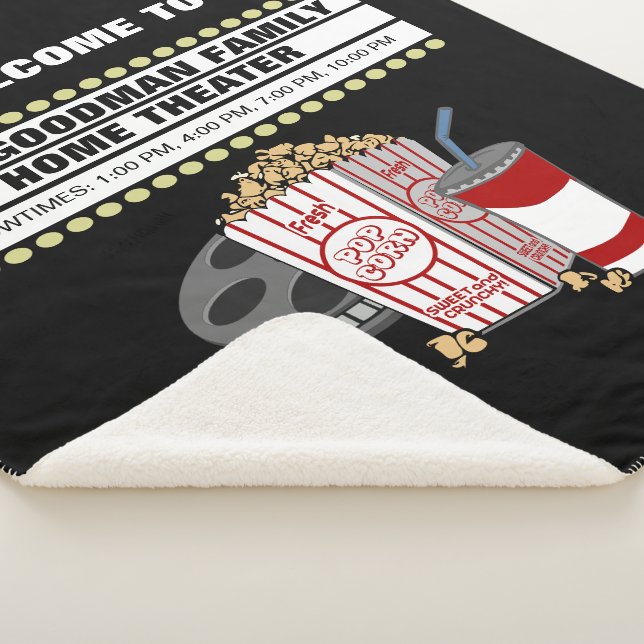 Personalized Family Home Movie Theater Sherpa Blanket (3/4)