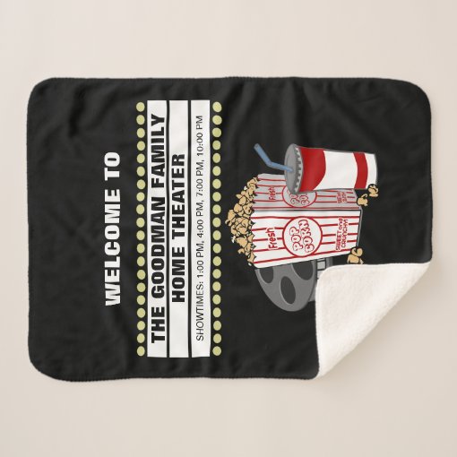 Personalized Family Home Movie Theater Sherpa Blanket Zazzle