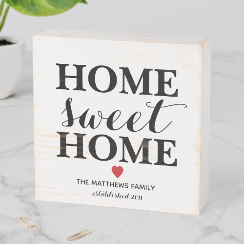 Personalized Family Home Sweet Home Farmhouse Wooden Box Sign
