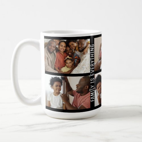 Personalized Family is Everything 6 Photo Collage Coffee Mug