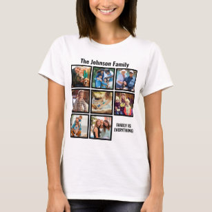 Personalized Family Is Everything Photo Collage T-Shirt