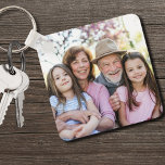 Personalized Family Keepsake Photo Keychain<br><div class="desc">Create a personalized keepsake with this custom double-sided photo keychain, perfect for Grandma and Grandpa! Featuring space for two photos, it's a great way to display your favorite pictures of the grandkids. While it's designed with grandparents in mind, you can easily swap the photos for family, pets, or other special...</div>