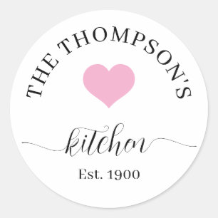 Personalized Family Kitchen Bundle Gift Set Classic Round Sticker