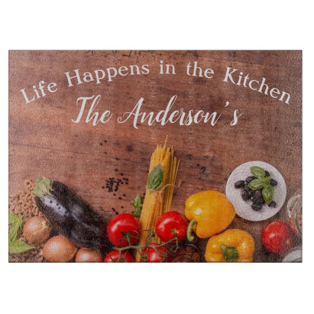 Personalized Family Kitchen Cutting Board (Front)