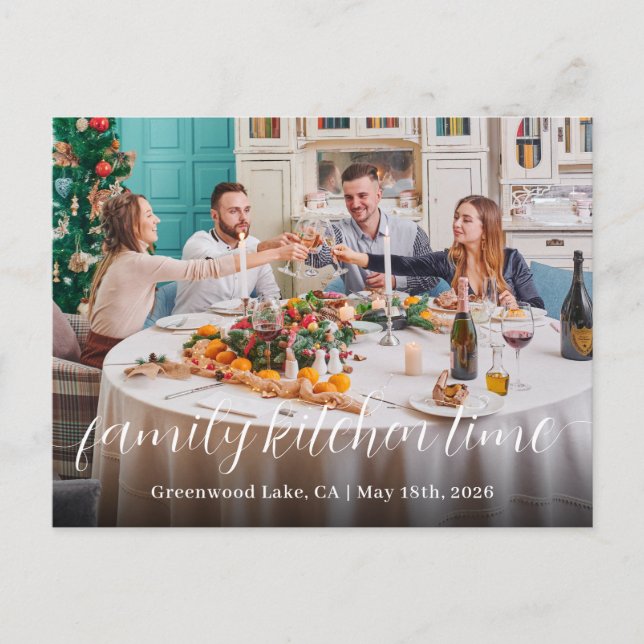 Personalized Family Kitchen Dedicatory Note Invitation Postcard (Front)