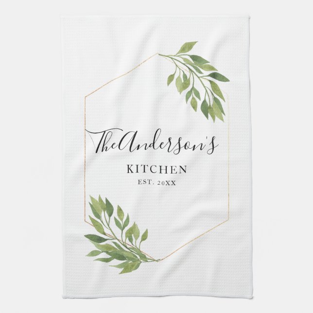 Personalized family Kitchen greenery Towel (Vertical)