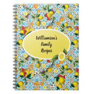Personalized Family Kitchen Recipe Cookbook Notebook