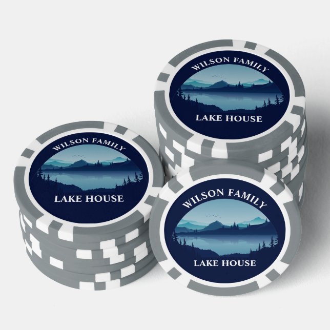 Personalized Family Lake House Reunion Poker Chips (Stack)