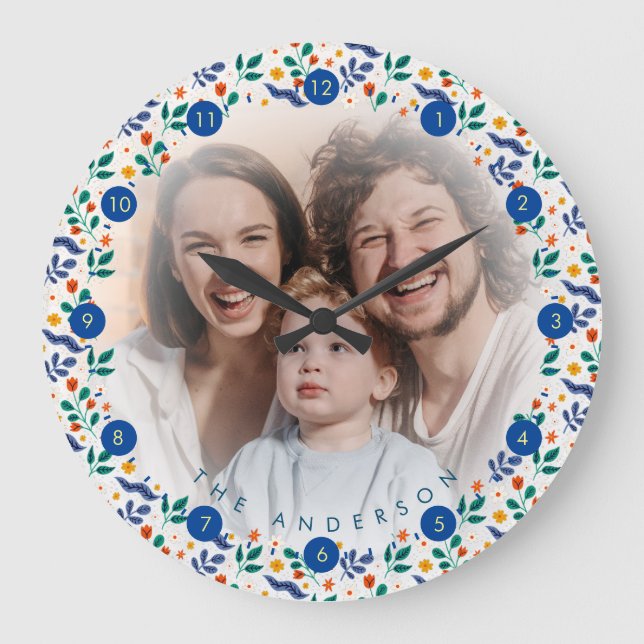 Personalized Family large photo collage memory Clock (Front)