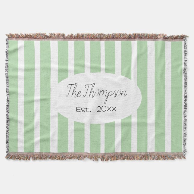 Personalized Family Last Name and Est Year Wedding Throw Blanket (Front)