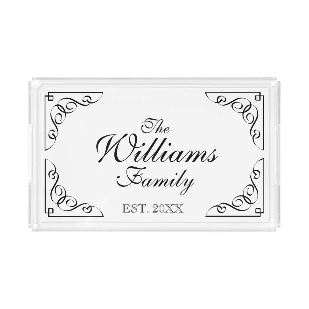 Personalized family last name vanity serving tray Zazzle