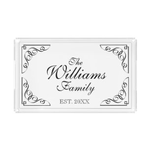 Personalized family last name vanity serving tray