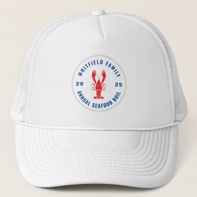 Personalized Family Lobster Seafood Boil Trucker Hat (Front)