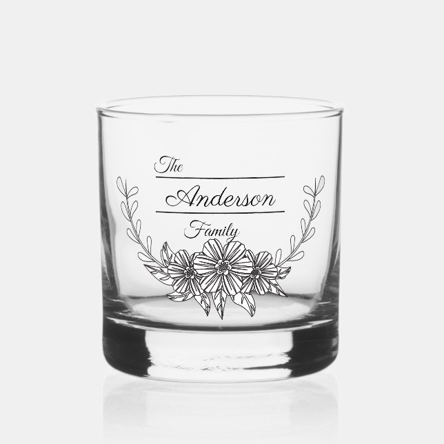Personalized Family Logo Whiskey Glass (Front)