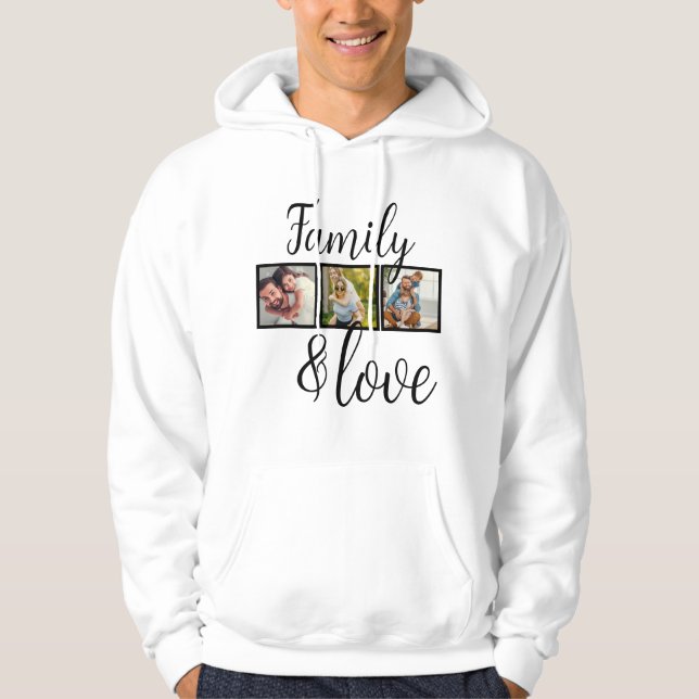 Personalized Family & Love Photo Collage Hoodie (Front)