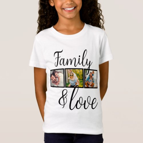 Personalized Family  Love Photo Collage T_Shirt