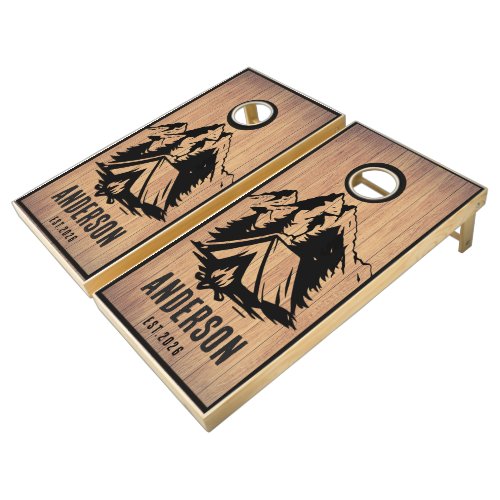 Personalized Family LOVE Photo Grid Custom Name Cornhole Set