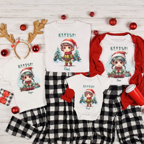 Personalized Family Matching Christmas Elf T_Shirt