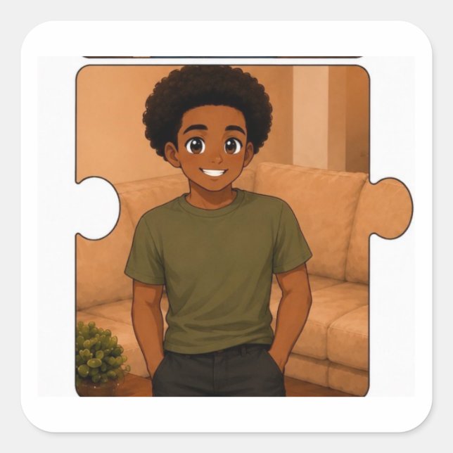 Personalized Family Matching Decal Editable Square Sticker (Front)