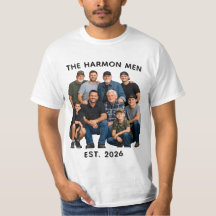 Personalized Family Men Photo, Name & Year Custom