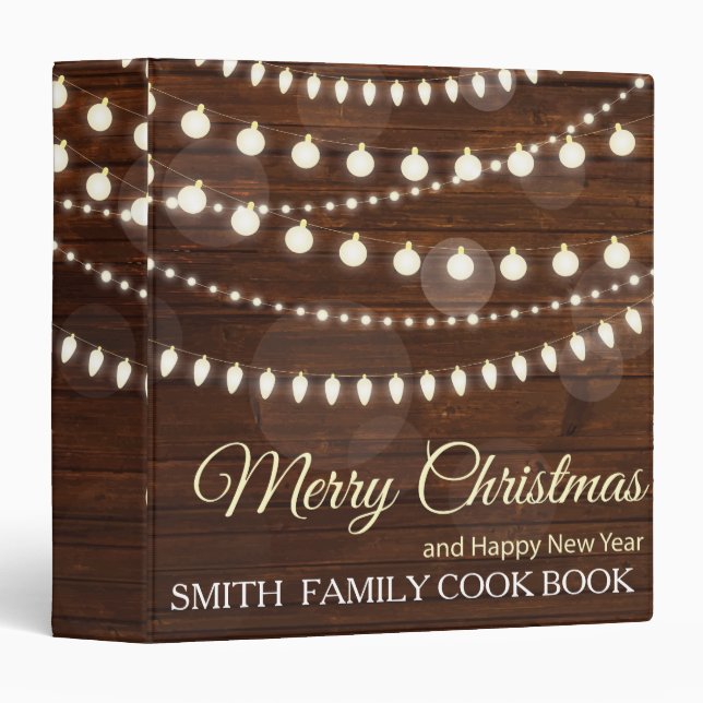Personalized Family Merry Christmas Recipe 3 Ring Binder (Front/Spine)