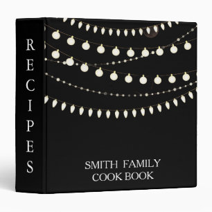 Personalized Family Merry Christmas Recipe 3 Ring Binder