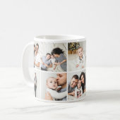Personalized Family Monogram 9 Photo Collage Coffee Mug (Front Left)