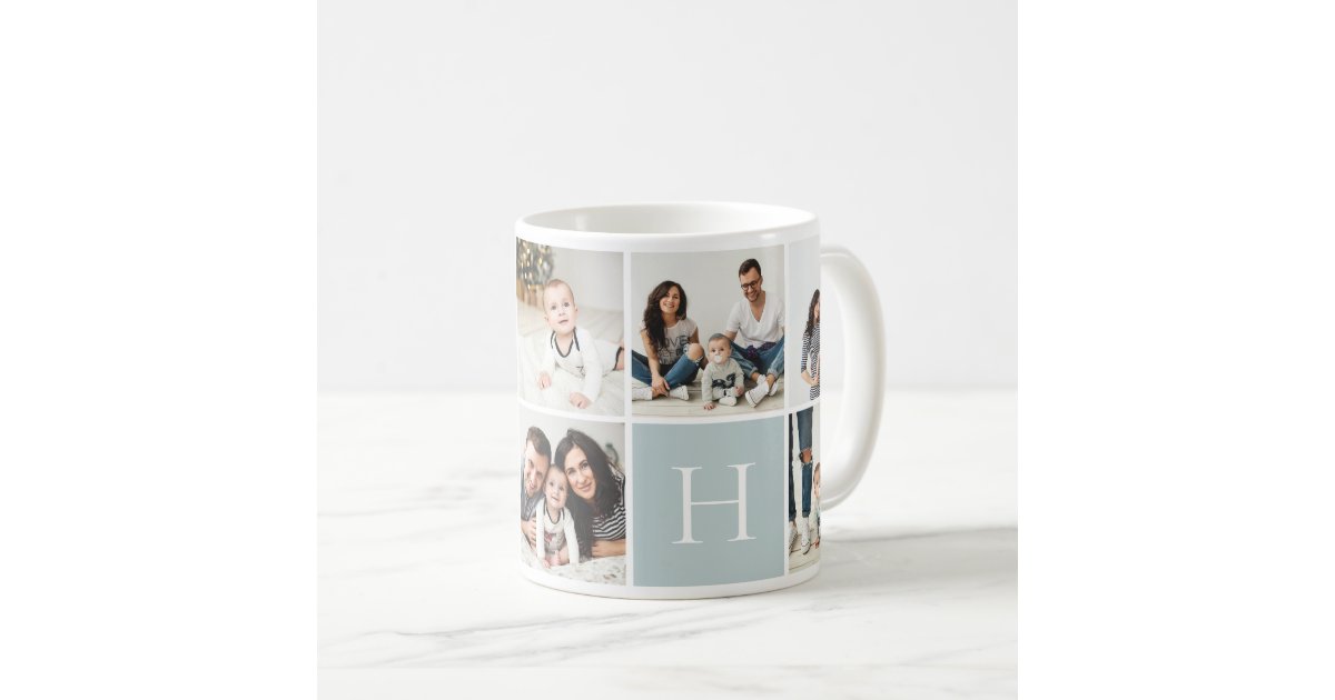 Personalized Family Monogram 9 Photo Collage Coffee Mug Zazzle