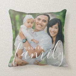 Personalized Family Monogram and Custom Photo Throw Pillow
