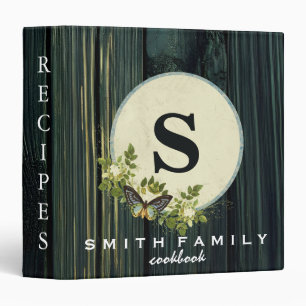 Personalized Family Monogram Bridal shower Recipe 3 Ring Binder