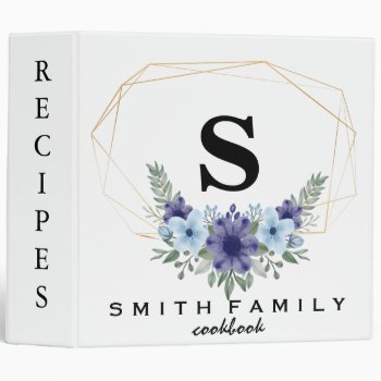 Personalized Family Monogram Bridal Shower Recipe  3 Ring Binder by sunbuds at Zazzle