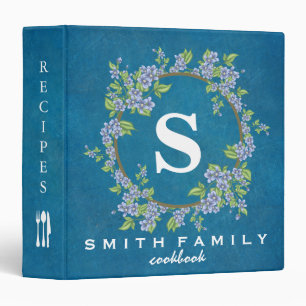 Personalized Family Monogram Bridal shower Recipe 3 Ring Binder