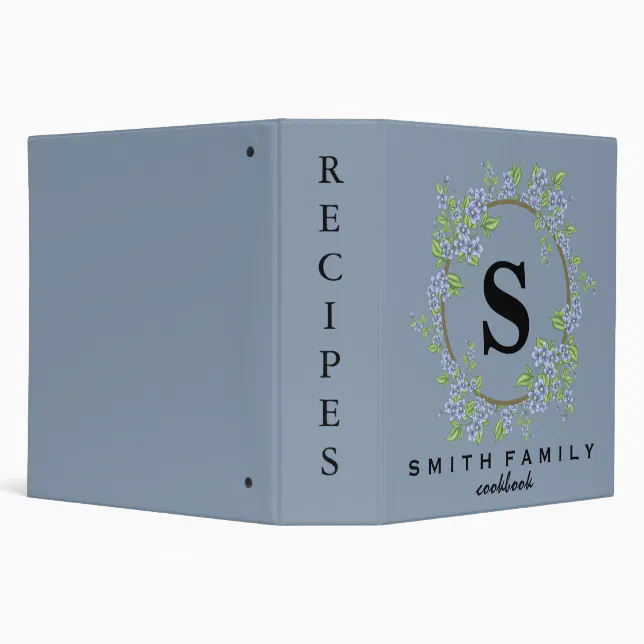 Personalized Family Monogram Bridal shower Recipe 3 Ring Binder | Zazzle